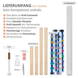 Lieferumfang AB Diamond Painting Set - Profi-Leinwand, Acryl Diamonds, Künstler-Pinzette, Profi Setzstift, Keilrahmen, Schüttbox.