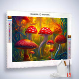 Diamond Painting Fliegenpilzfamilie Komplettset mit allem Zubehör für hochwertiges Pilzdesign, Trusted Shops zertifiziert, sicheres Bezahlen