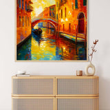 AB Diamond Painting - Venedig Brücke in der Sonne, funkelndes Bild an Wand, inspiriert von Malerei und Mosaiktechniken