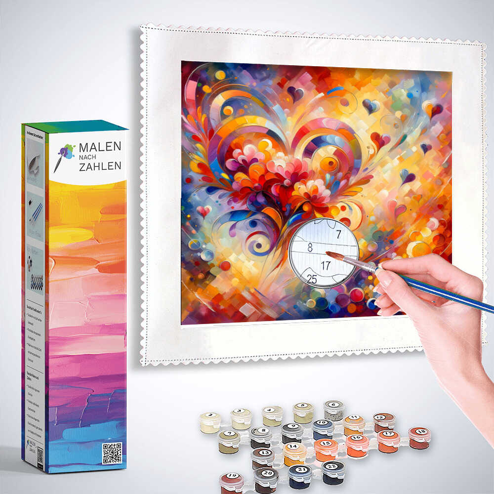 Malen nach Zahlen - Love bunt