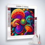 AB Diamond Painting Zauberpilze Abstrakt Kit - Colorful Mushroom Design with Acrylic Diamonds and Toolkit
