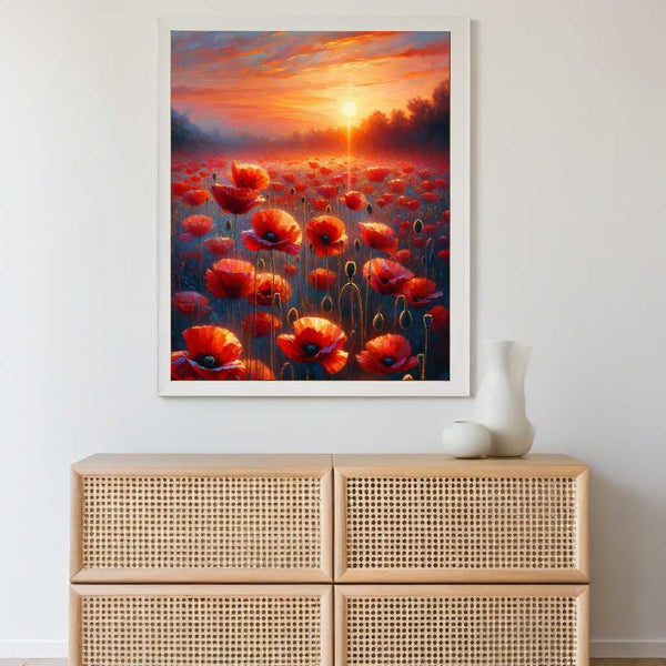 Malen nach Zahlen - Klatschmohn im Abendrot