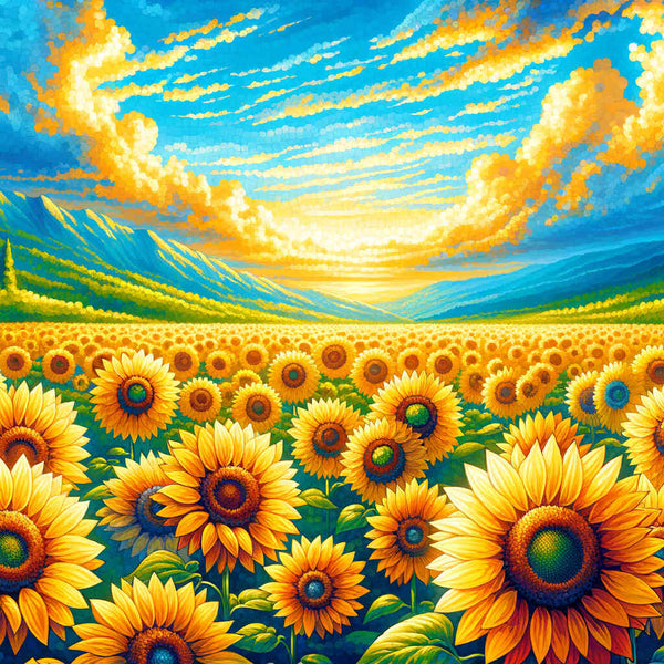 Malen nach Zahlen - Sonnenblumenfeld