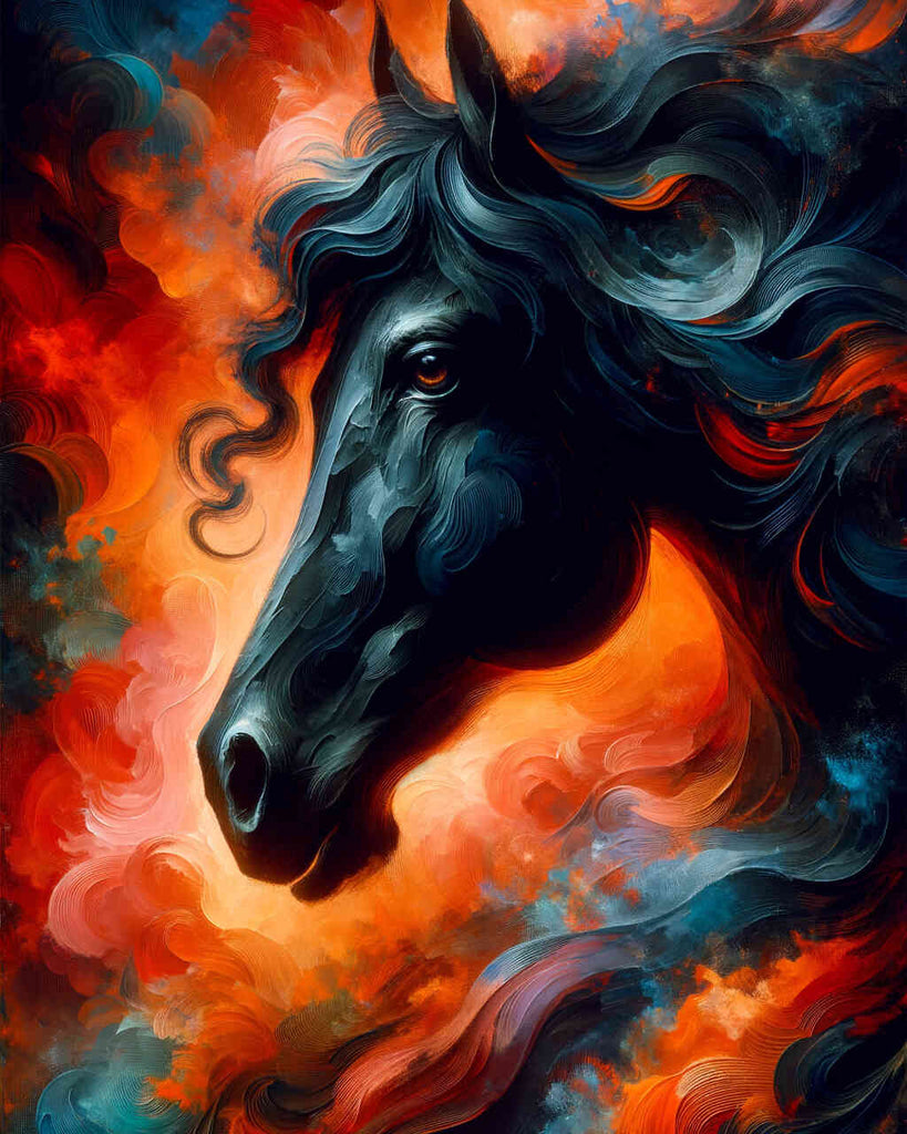 Malen nach Zahlen - Black Horse