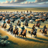Cowboy mural for paint by numbers project, titled 
