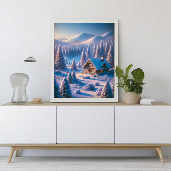 Malen nach Zahlen - Hütte im Winterland