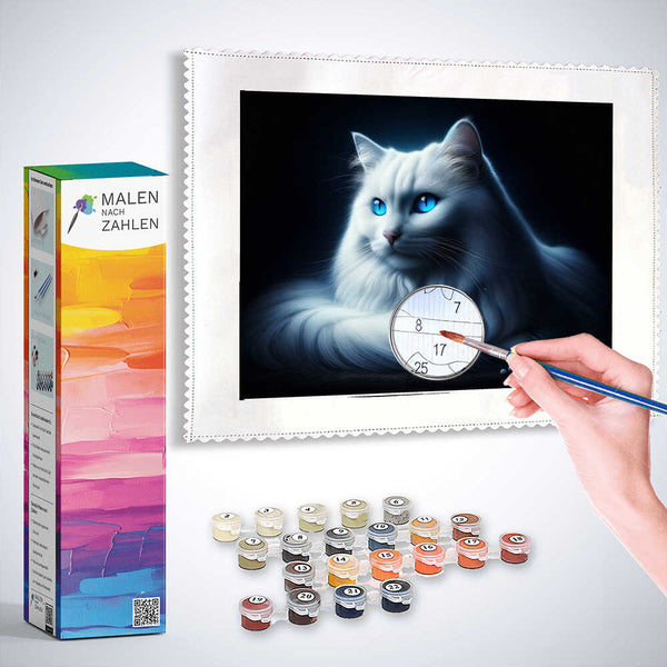 Malen nach Zahlen - Weiße Katze