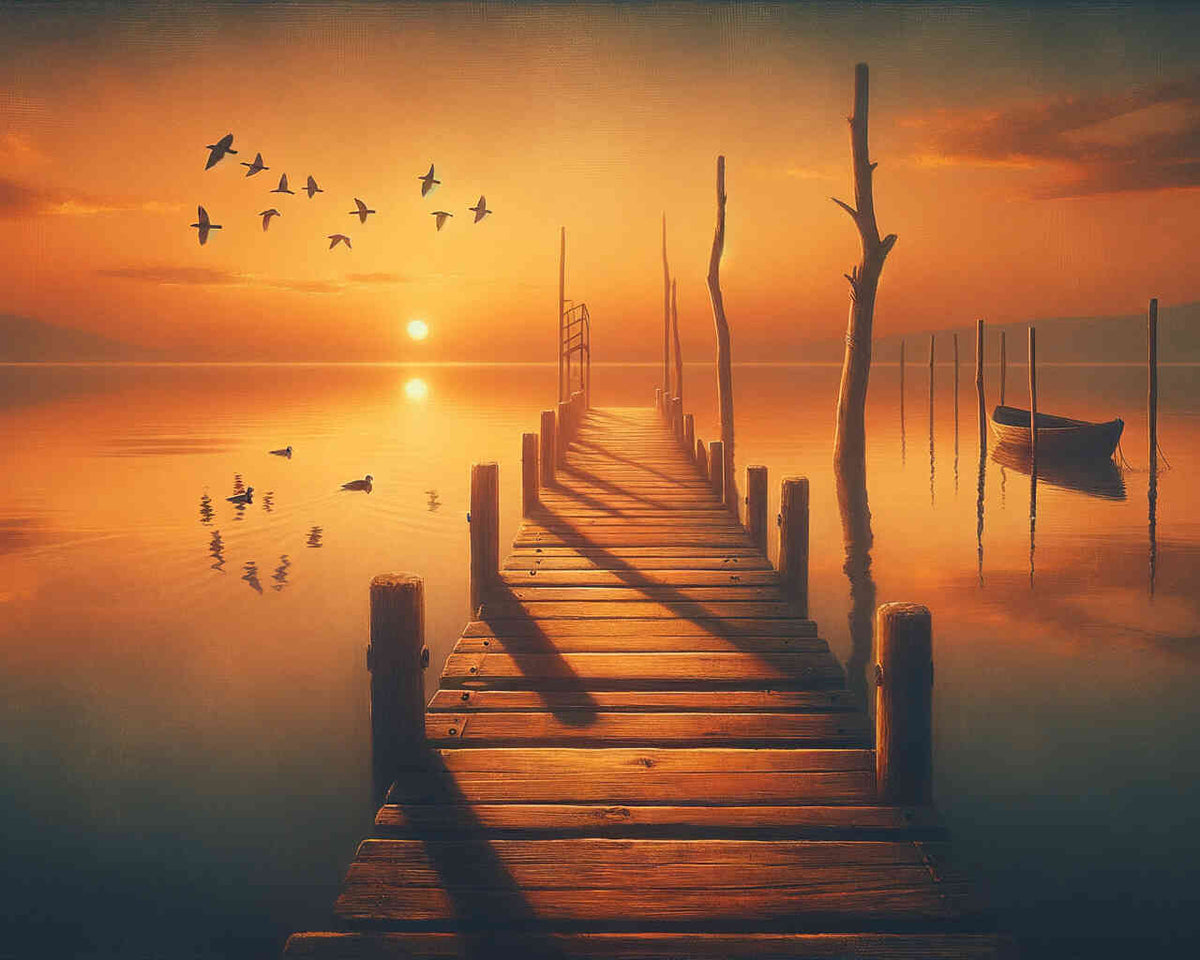 Malen nach Zahlen - Holzsteg Abendstimmung