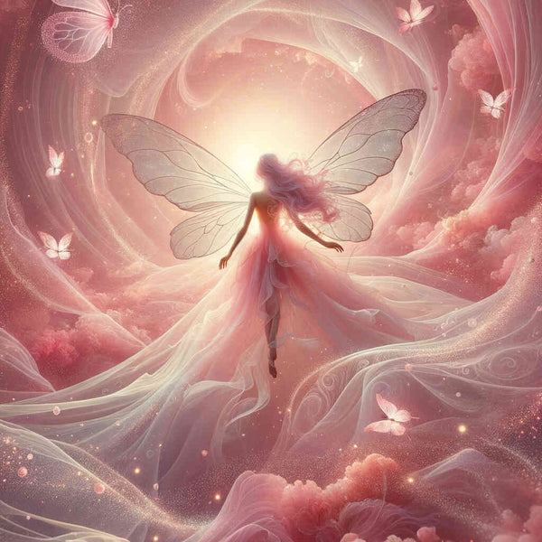 Malen nach Zahlen - Rosa Fee mit Schmetterlingen