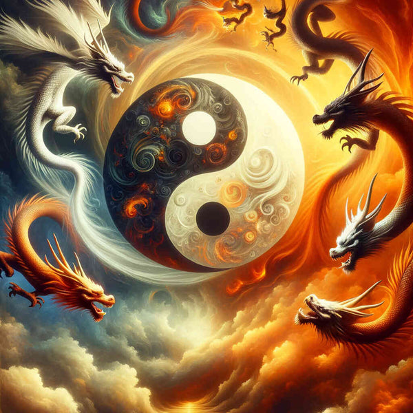 Malen nach Zahlen - Yin und Yang Drachen