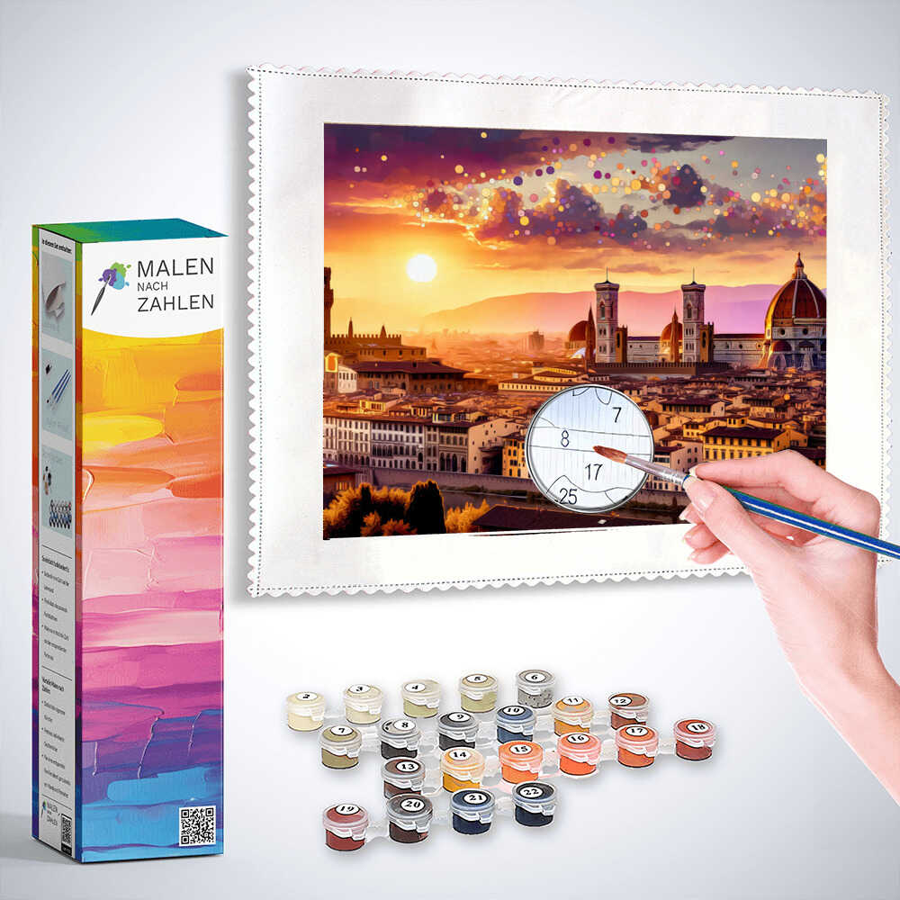 Florenz, Sonnenuntergang – Malen nach Zahlen