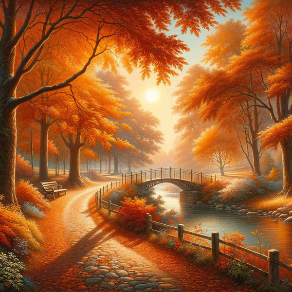 Malen nach Zahlen - Herbstspaziergang, Orange