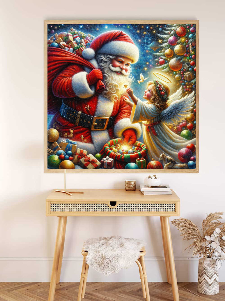 Malen nach Zahlen - Weihnachtsmann und Engel
