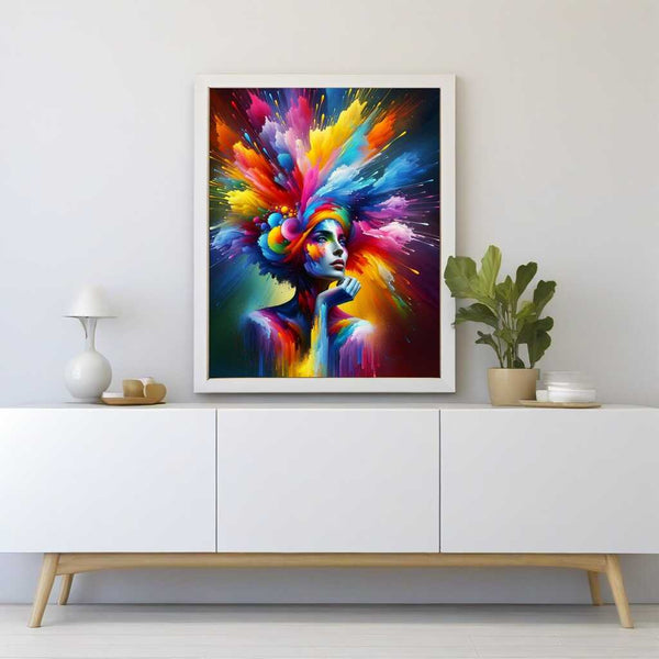 Frau mit buntem Turban – Malen nach Zahlen