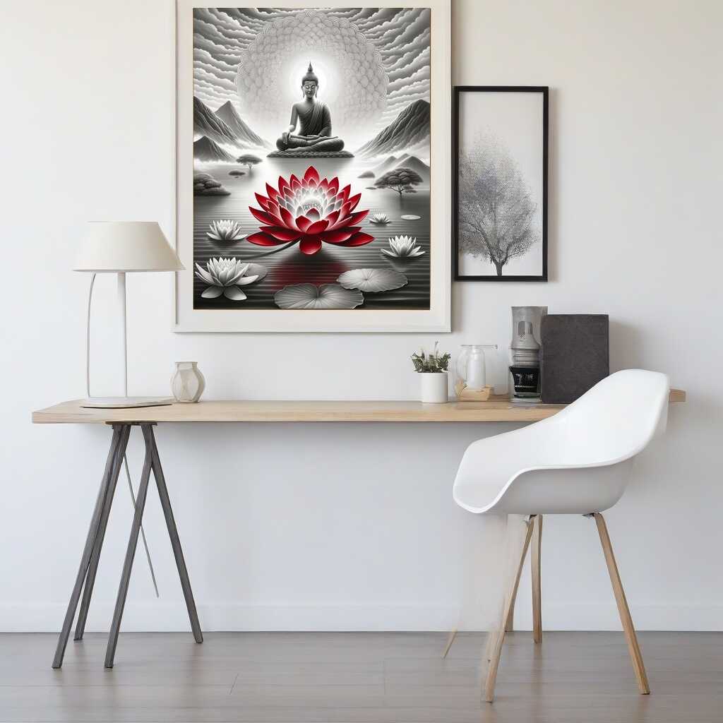 Malen nach Zahlen - Buddha mit roter Blume