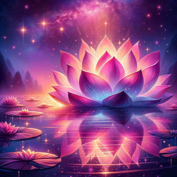 Malen nach Zahlen - Lotusblume mit Licht