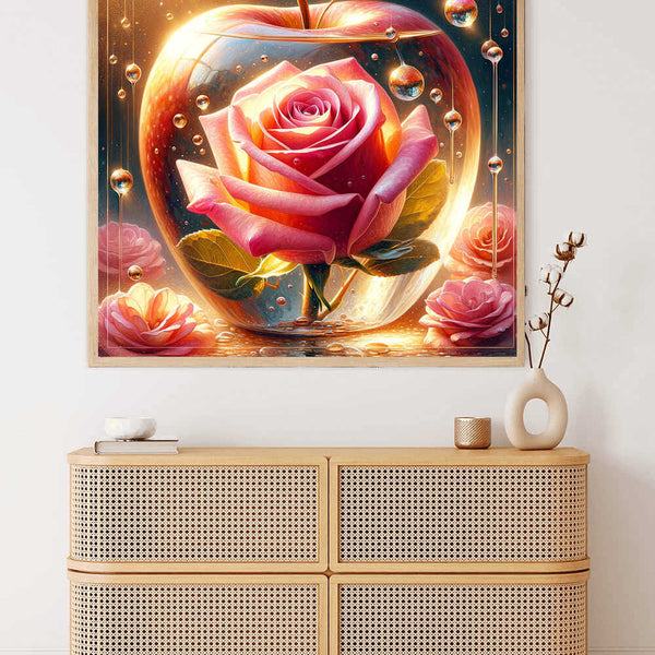 Malen nach Zahlen - Glas Apfel Rosa Rose