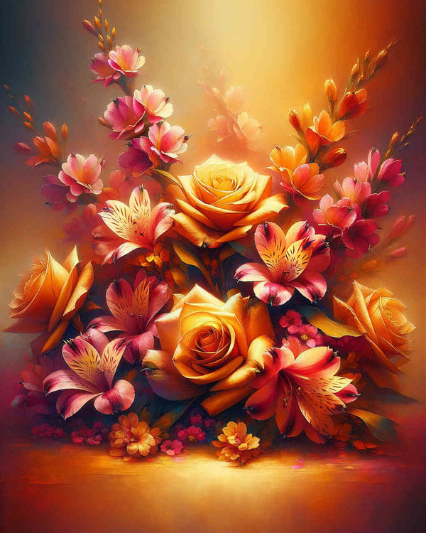 Malen nach Zahlen - Gelbe Dankes Rosen