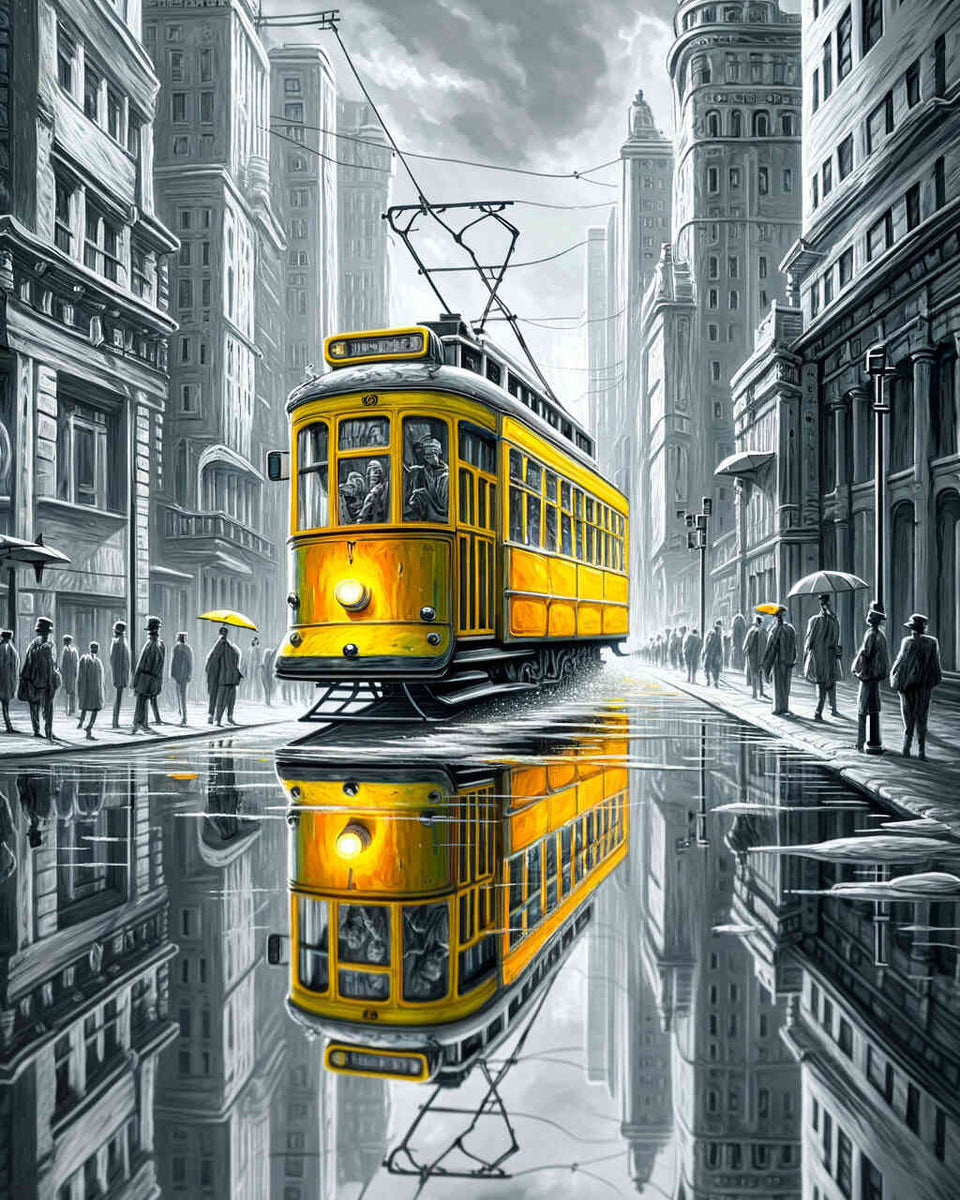 Malen nach Zahlen - Gelbe Tram