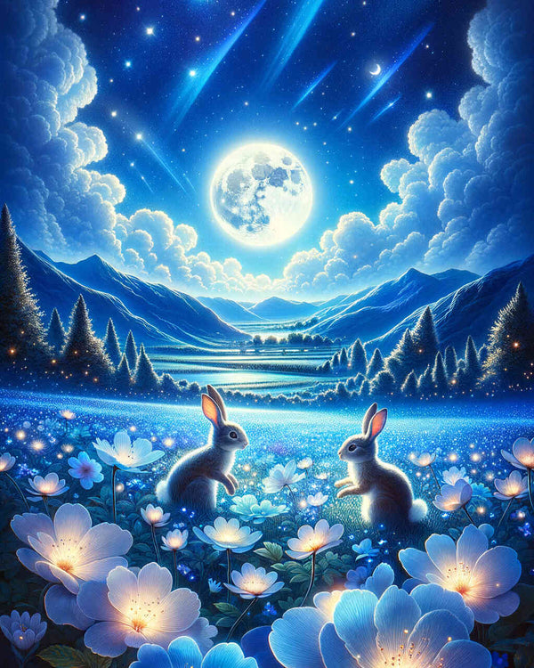 Malen nach Zahlen - Häschen Mondschein