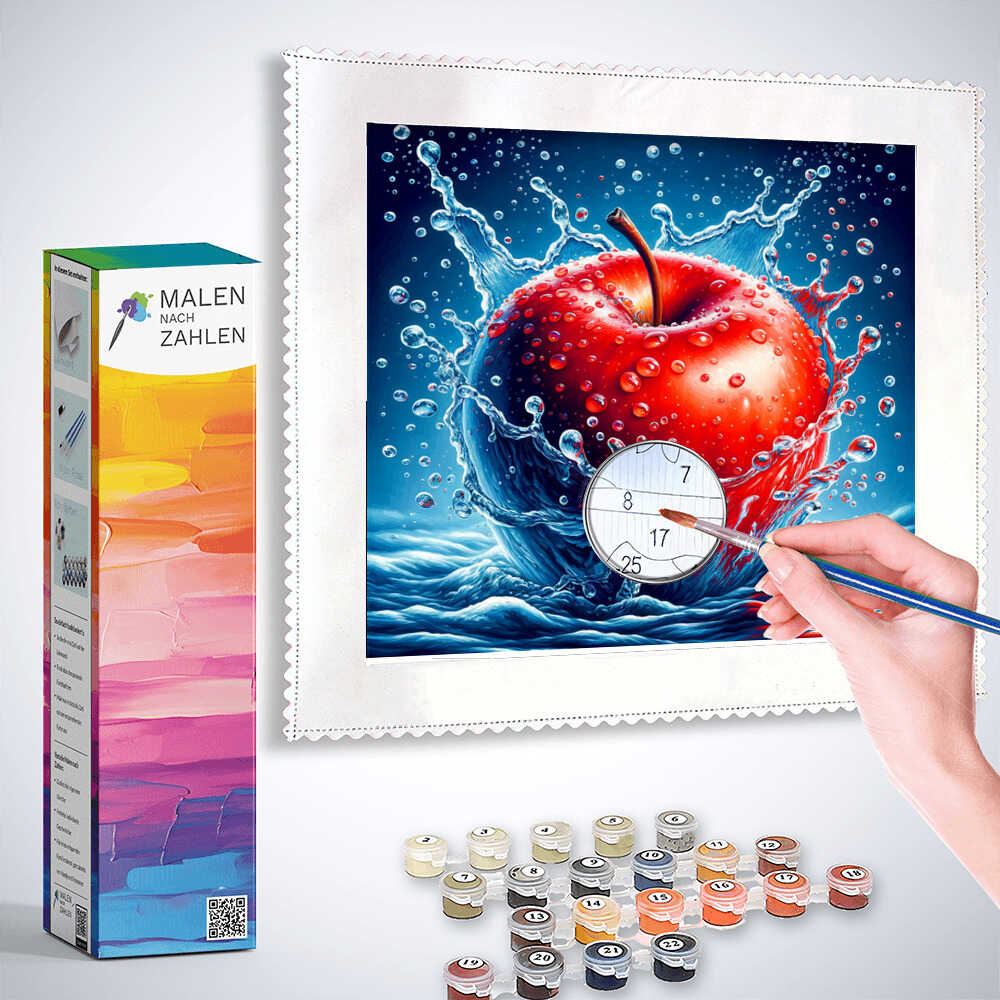 Malen nach Zahlen - Roter Apfel Wasser