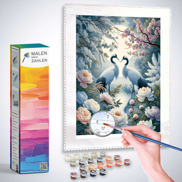 Malen nach Zahlen - Kranichpaar