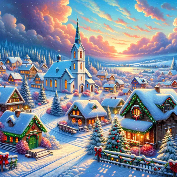 Weihnachtsdorf – Malen nach Zahlen