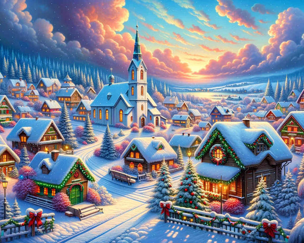 Weihnachtsdorf – Malen nach Zahlen