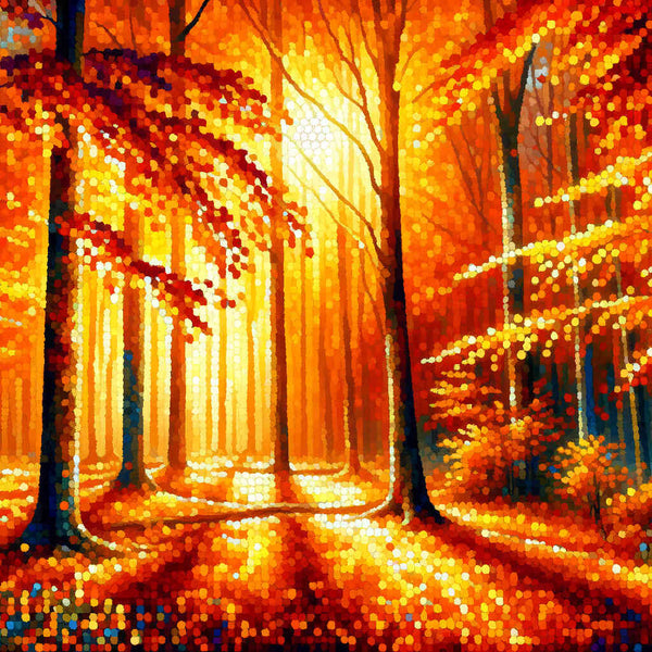 Malen nach Zahlen - Herbstwald Sonne