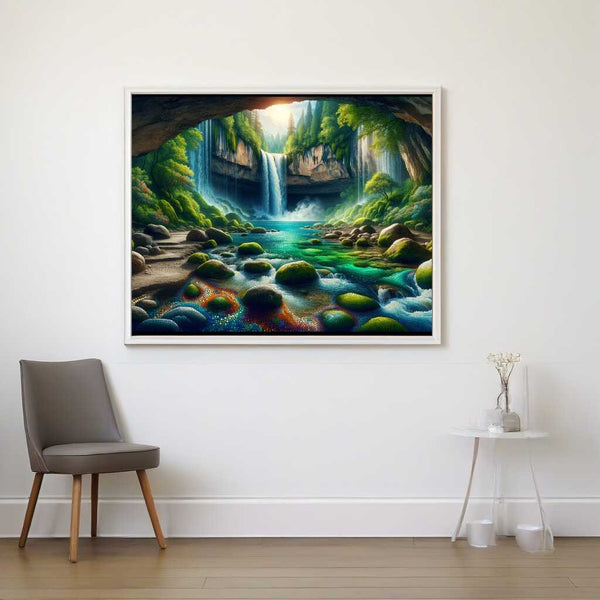 Malen nach Zahlen - Höle mit Wasserfall