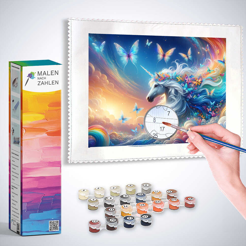 Malen nach Zahlen - Einhörner und Schmetterlinge