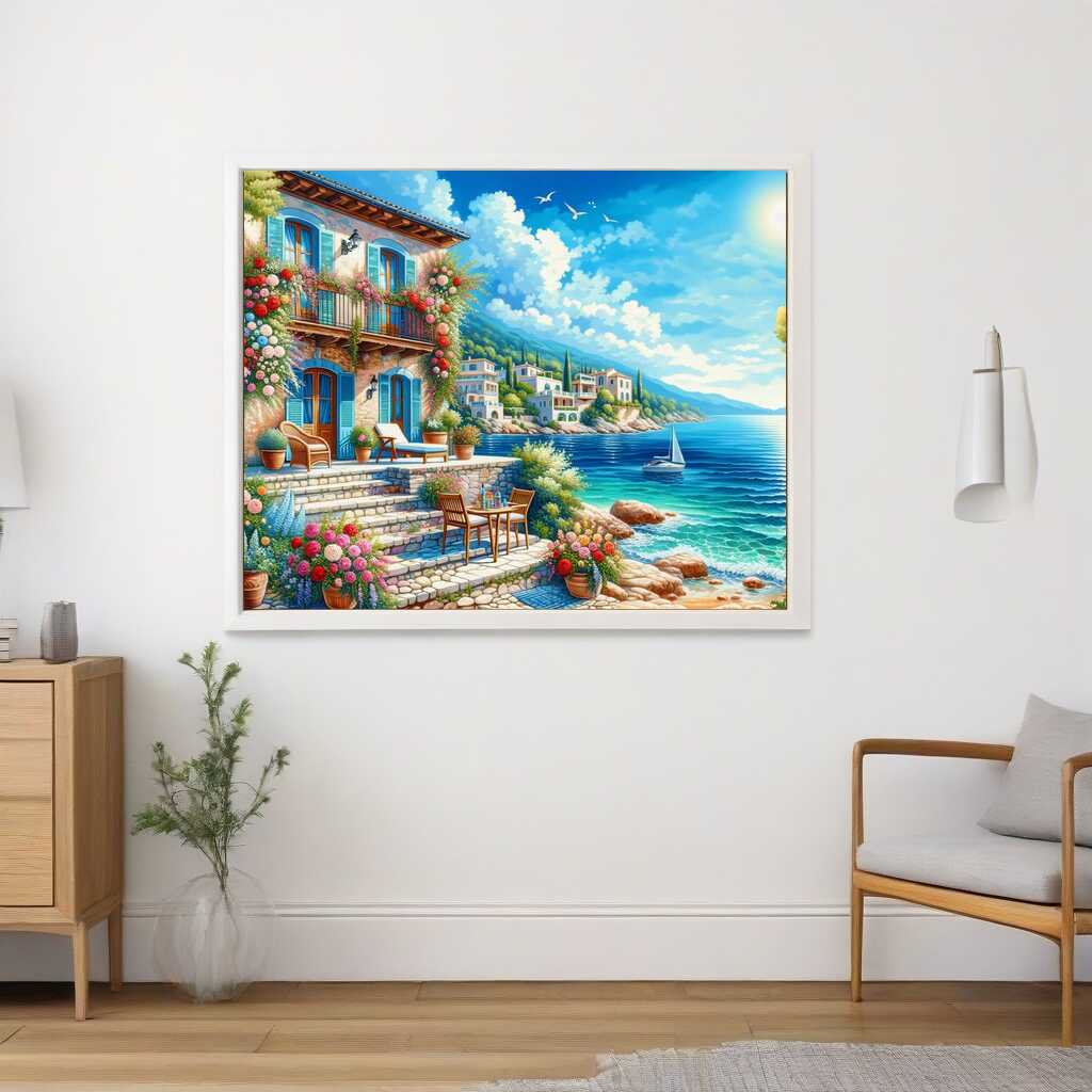 Malen nach Zahlen - Haus an Meeresküste