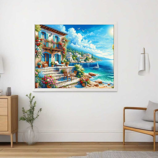 Malen nach Zahlen - Haus an Meeresküste