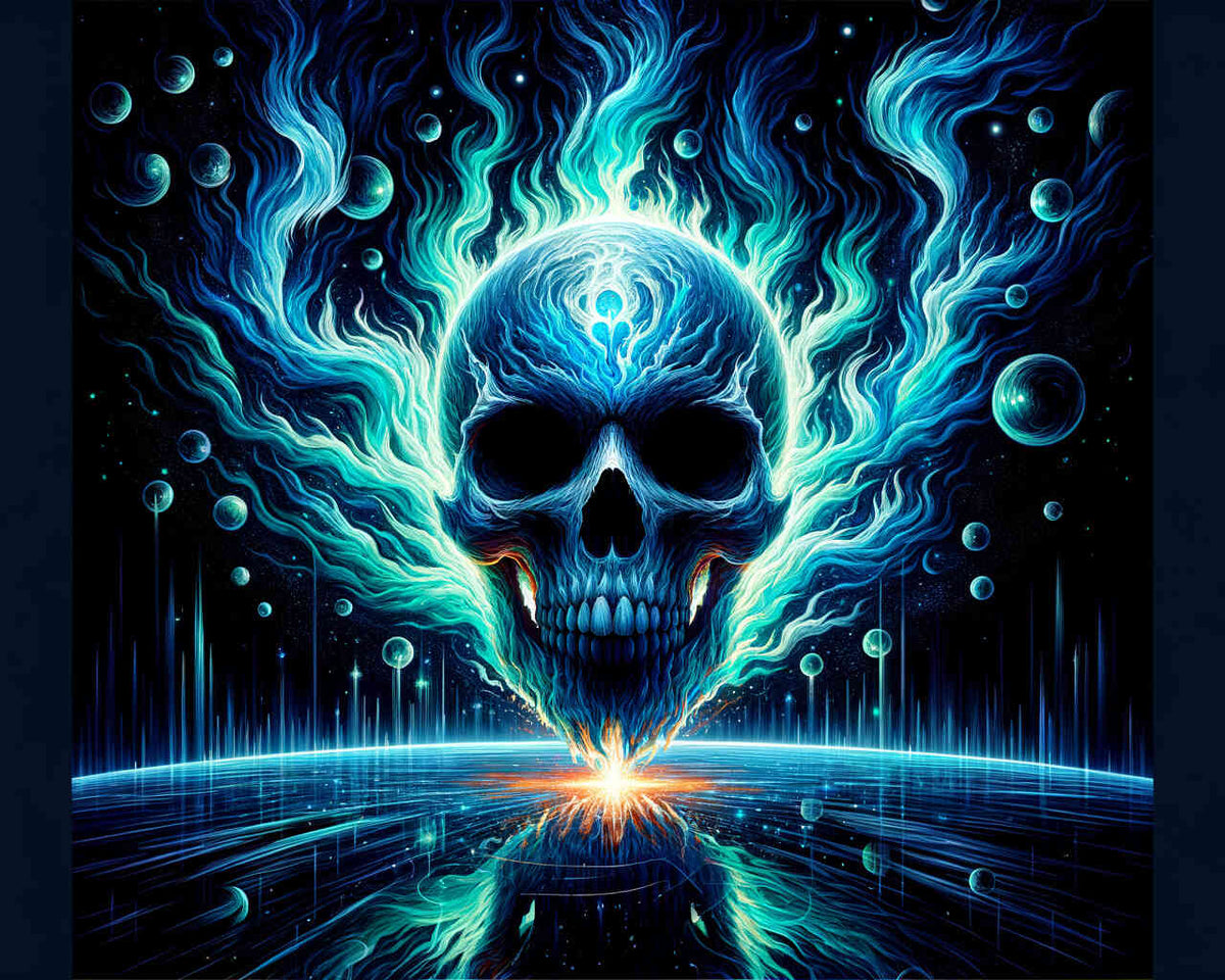 Malen nach Zahlen - Leuchtender Totenkopf