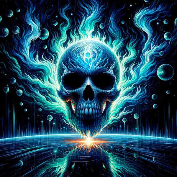 Malen nach Zahlen - Leuchtender Totenkopf
