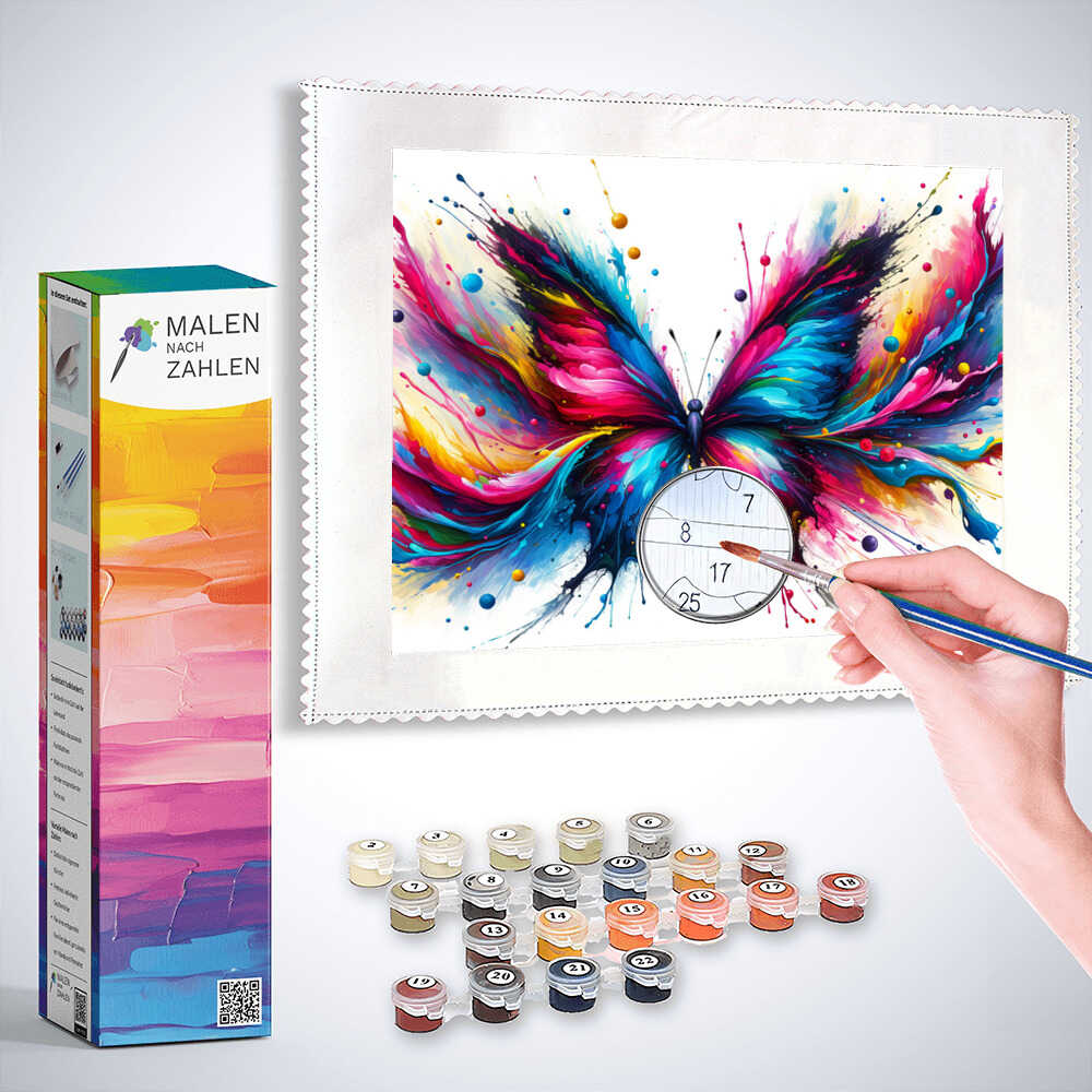 Malen nach Zahlen - Abstrakter Schmetterling