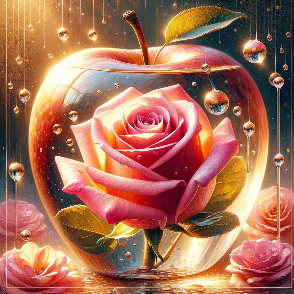 Malen nach Zahlen - Glas Apfel Rosa Rose