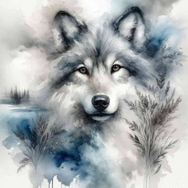 Malen nach Zahlen - Farbimpression liebevoller Wolf