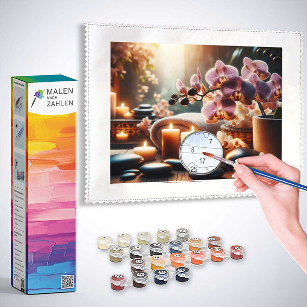 Malen nach Zahlen - Orchideen und Wellness