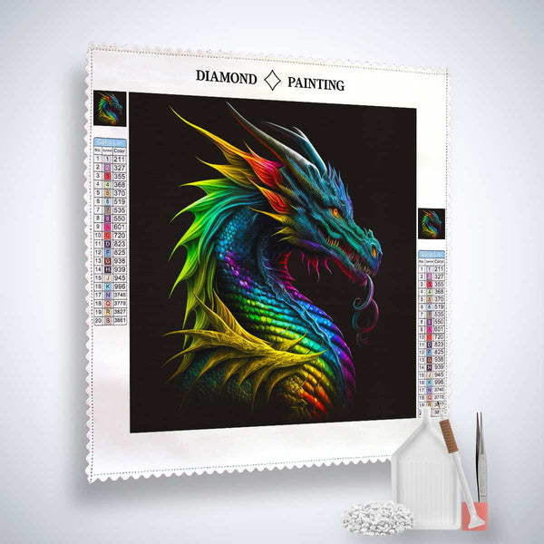 Diamond Painting Kit - Vibrant Dragon Design with Tools Included