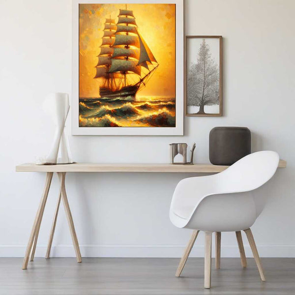 Malen nach Zahlen - Segelboot im Sonnenlicht