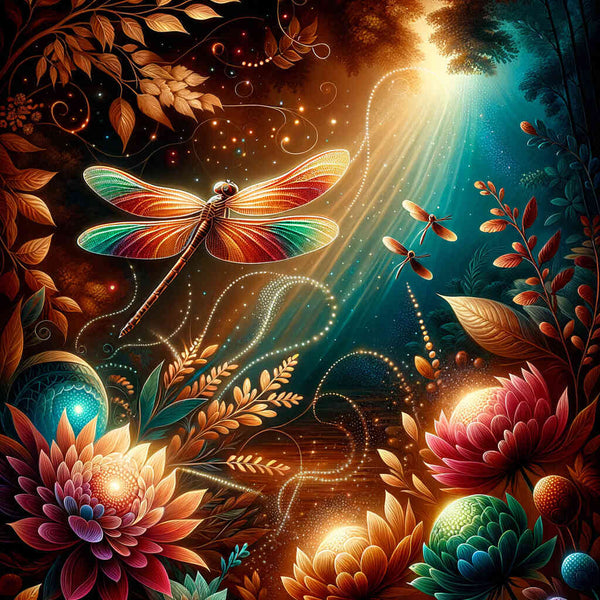 Malen nach Zahlen - Leuchtende Libelle