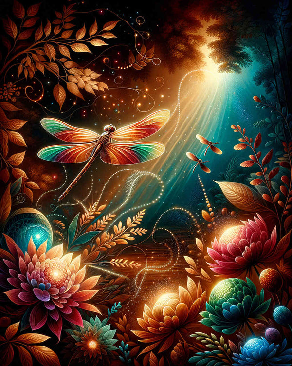 Malen nach Zahlen - Leuchtende Libelle