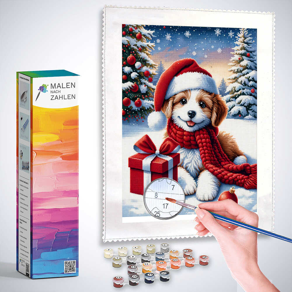 Malen nach Zahlen - Weihnachtsgeschenk Hund