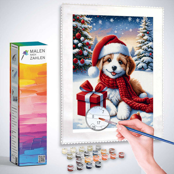 Malen nach Zahlen - Weihnachtsgeschenk Hund