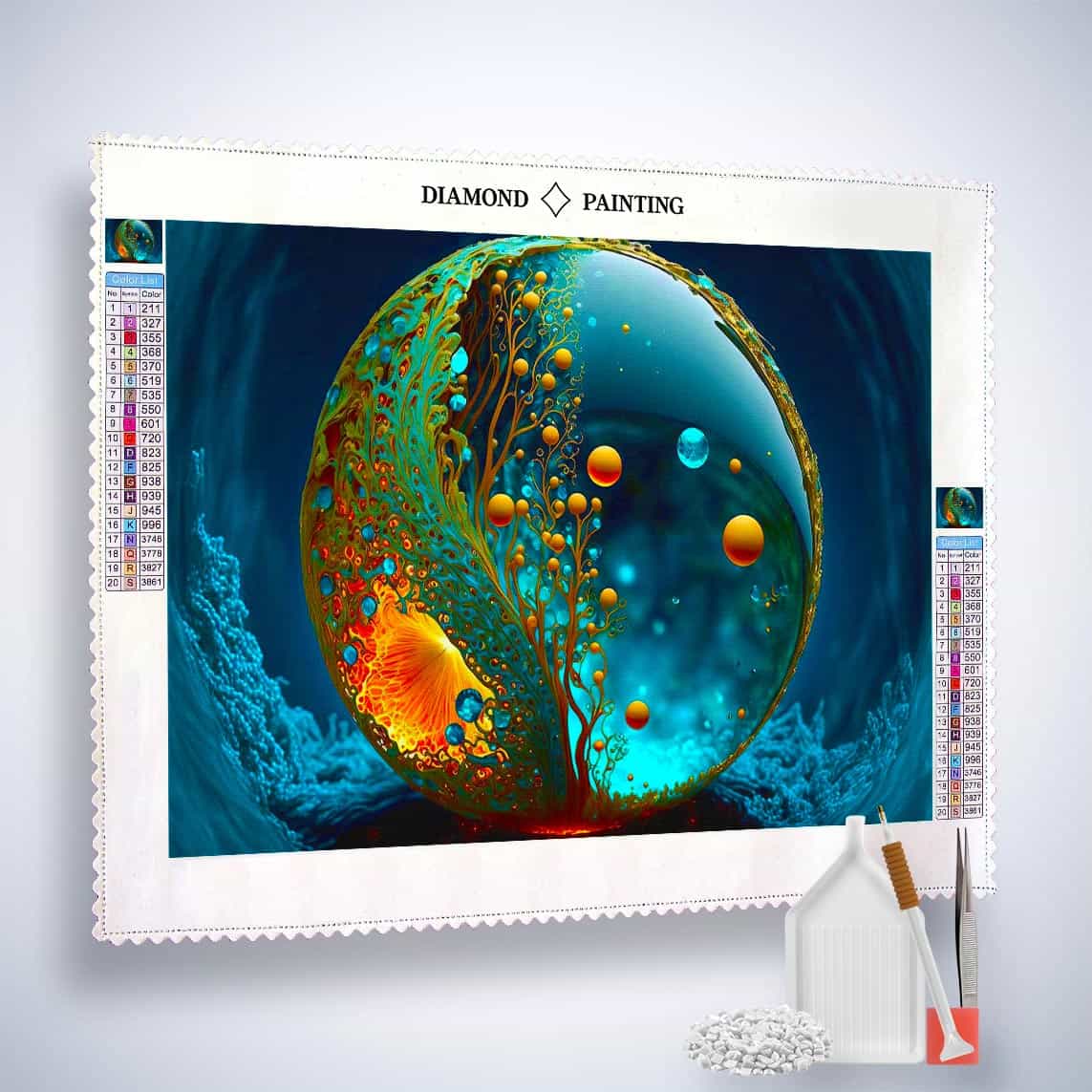 Diamond Painting Tropfen Welt Komplettset mit allem Zubehör, höchste Qualität bei Produktion, Verpackung & Versand, Trusted Shops zertifiziert