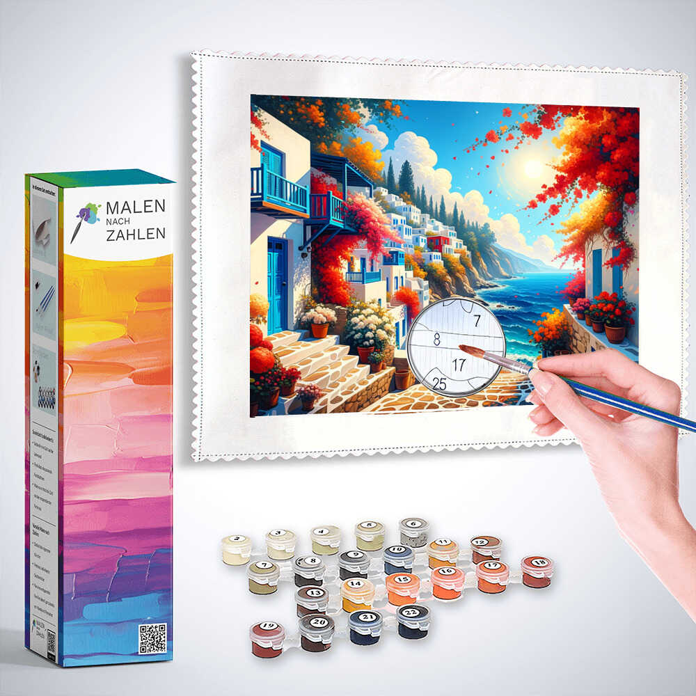 Malen nach Zahlen - Griechische Küste
