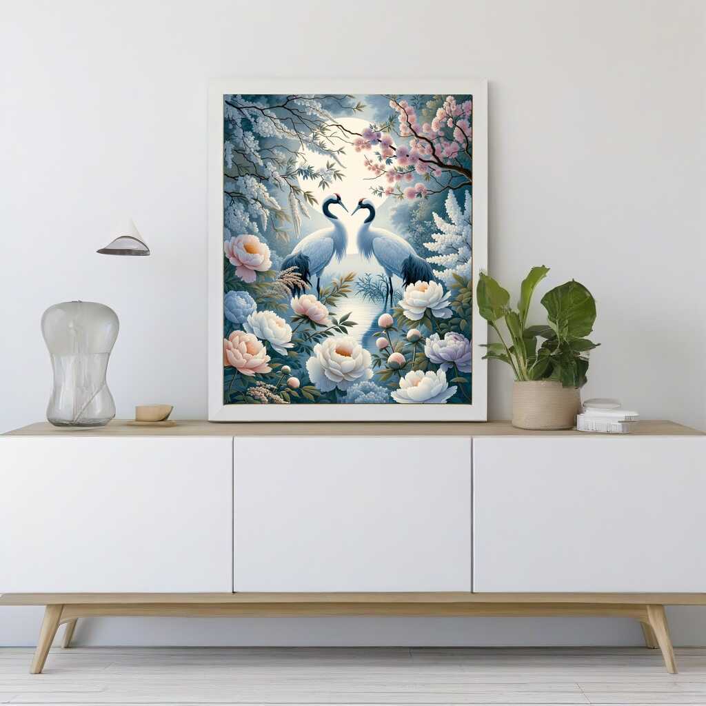 Malen nach Zahlen - Kranichpaar