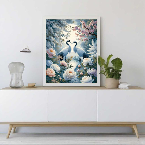 Malen nach Zahlen - Kranichpaar