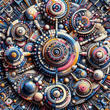 Vibrant and detailed cosmic kaleidoscope painting by numbers, featuring intricate geometric designs in multicolored patterns.